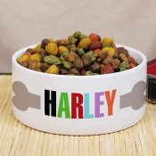 Personalized Dog Bone Pet Food Bowl-Personalized Gifts