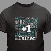 #1 Father Word Art T-Shirt