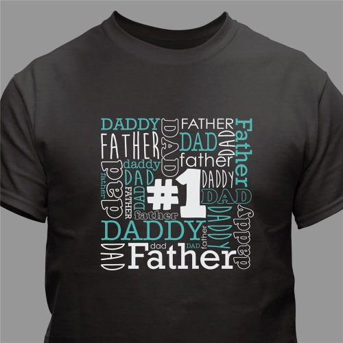 #1 Father Word Art T-Shirt