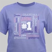 #1 Grandma Word Art T-Shirt