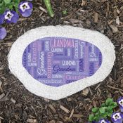 #1 NO PERS Grandma Word Art Flat Garden Stone