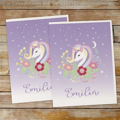 Personalized Unicorn Folder Set