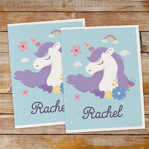 Personalized Unicorn Rainbow Folder Set