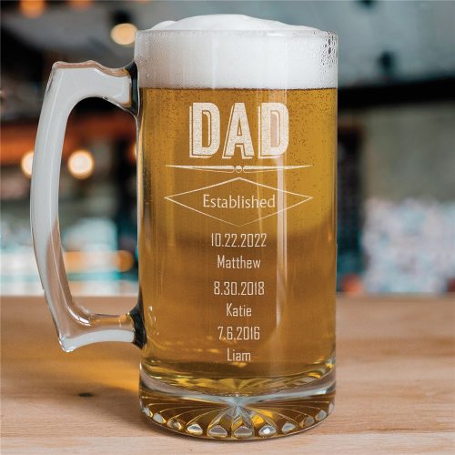 Engraved Dad Glass Mug