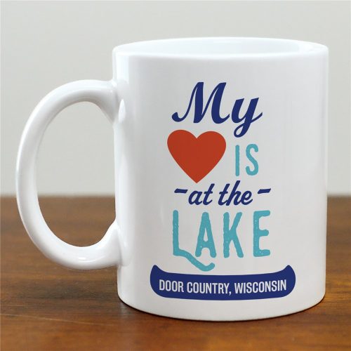 Personalized My Heart Is At The Lake Mug
