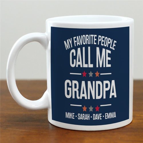 Personalized My Favorite People Call Me Grandpa With Stars Mug