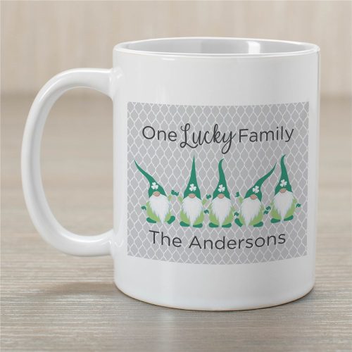 Personalized One Lucky Gnome Family Mug
