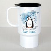 Just Chillin' Penguin Personalized Travel Mug