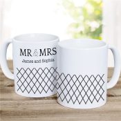 Personalized Geometric Mr. & Mrs. Coffee Mug