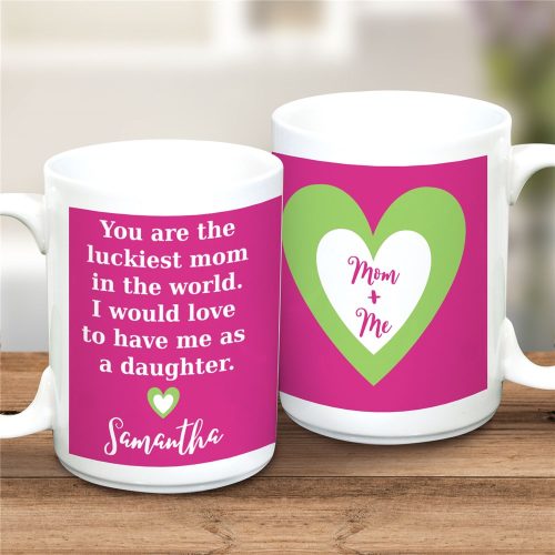 Personalized Luckiest Mom 15 oz Coffee Mug
