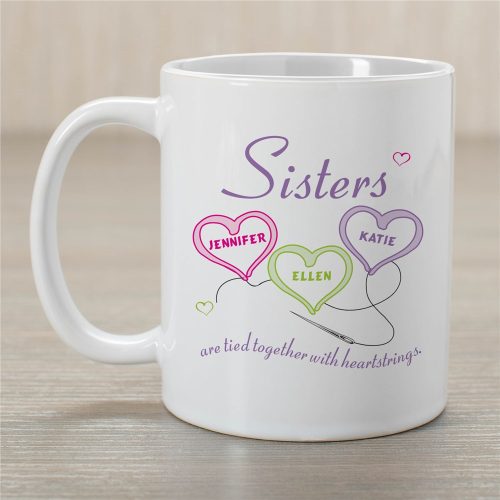 Sisters Heartstrings Personalized Coffee Mug