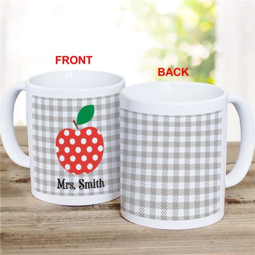 Personalized Polka Dot Apple Coffee Mug