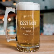 Engraved Groomsmen Glass Mug