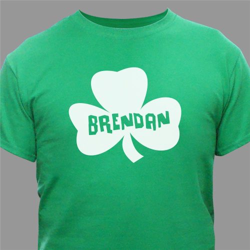 Personalized Shamrock Name Green T-Shirt