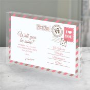 Personalized Be Mine Postcard Acrylic Keepsake