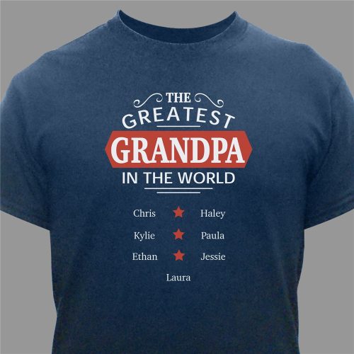 Personalized Greatest Grandpa T-Shirt