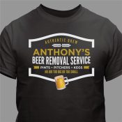 Personalized Beer Removal Service Black T-Shirt