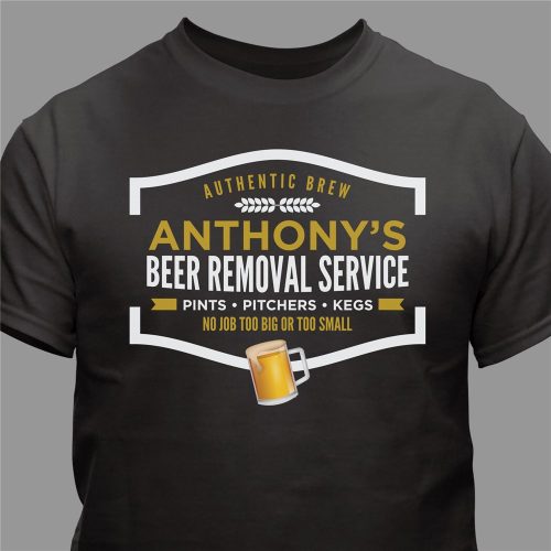 Personalized Beer Removal Service Black T-Shirt