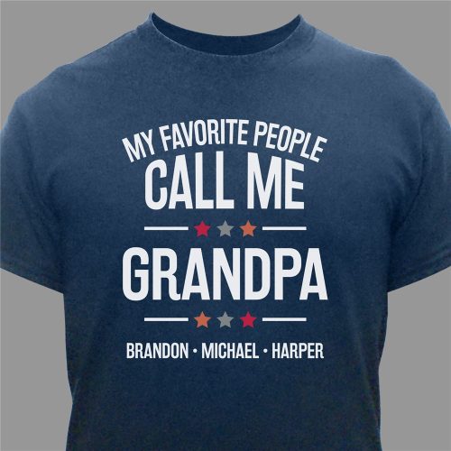 Personalized My Favorite People Call Me Grandpa With Stars T-Shirt