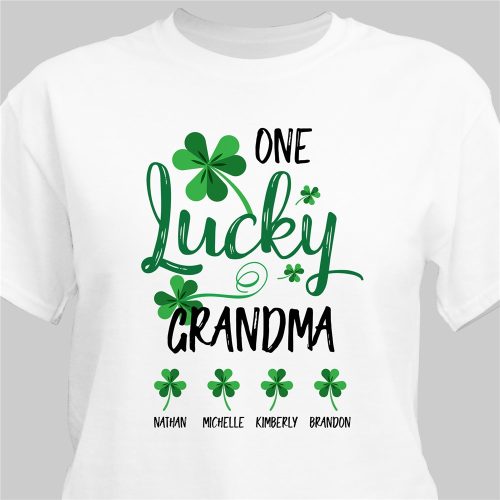 Personalized One Lucky Grandma T-Shirt