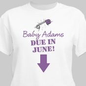 Due in Custom Date Maternity Personalized T-Shirt
