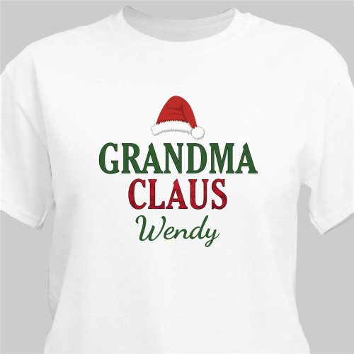 Personalized Grandma Claus T-Shirt