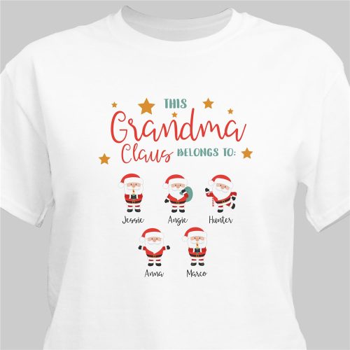 Personalized This Grandma Claus Belongs To T-shirt