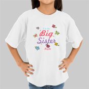 Butterfly and Flowers Personalized Big Sister T-shirt