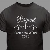 Personalized Family Vacation With Mountain T-Shirt