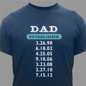 Personalized Dad Established T-Shirt