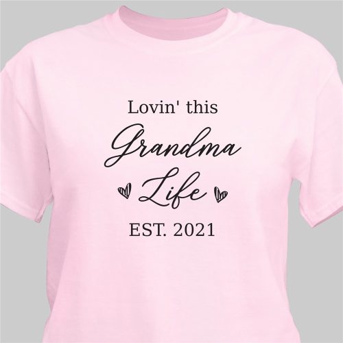 Personalized Grandma Life Pink T-Shirt