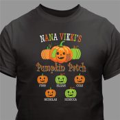 Personalized Pumpkin Patch with Patches T-Shirt