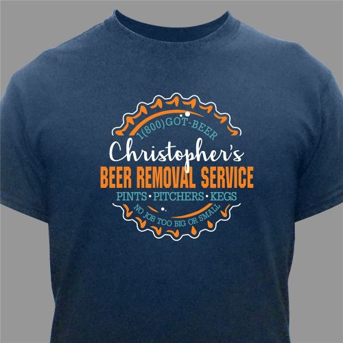 Personalized Beer Removal Service Bottle Cap T-Shirt