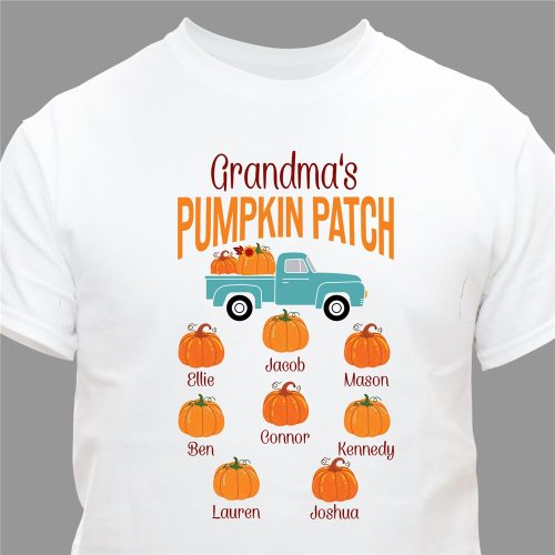 Personalized Pumpkin Patch with Turquoise Truck T-Shirt