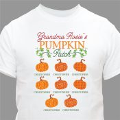 Personalized Pumpkin Patch with Patterned Pumpkins T-Shirt