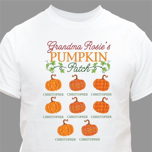 Personalized Pumpkin Patch with Patterned Pumpkins T-Shirt