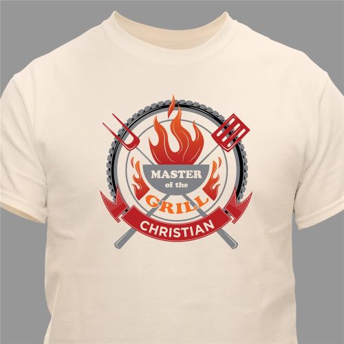 Personalized Master of the Grill Natural T-Shirt