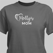 Personalized Paw Prints in Hearts Charcoal Gray T-Shirt