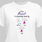 Especially Loved By Personalized Aunt T-shirt