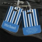 Personalized Blue Stripes Luggage Tag