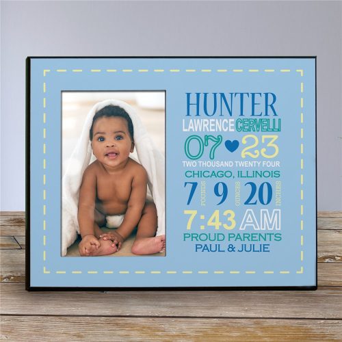 Personalized Boy Birth Announcement Printed Frame