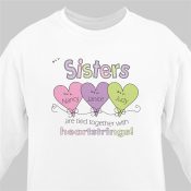 Heart Strings Personalized Sisters Sweatshirt