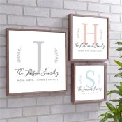 Personalized Family Name Framed Wall Sign
