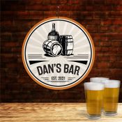 Personalized Bar Wall Hanger Circle Sign