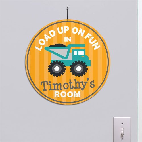 Personalized Load Up On Fun Truck Round Sign