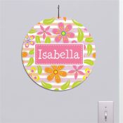 Personalized Floral Pattern Round Sign