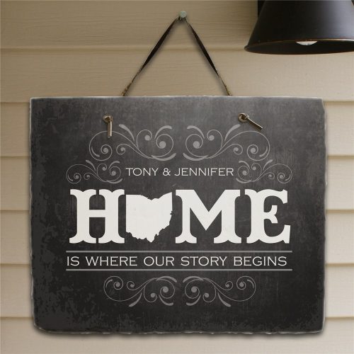 Personalized Home State Slate