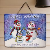 Personalized Snowman Family Plaque