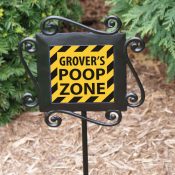 Personalized Doggy Poop Zone Garden Stake