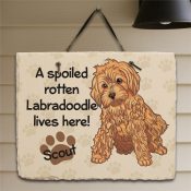 Personalized Labradoodle Spoiled Here Slate Plaque
